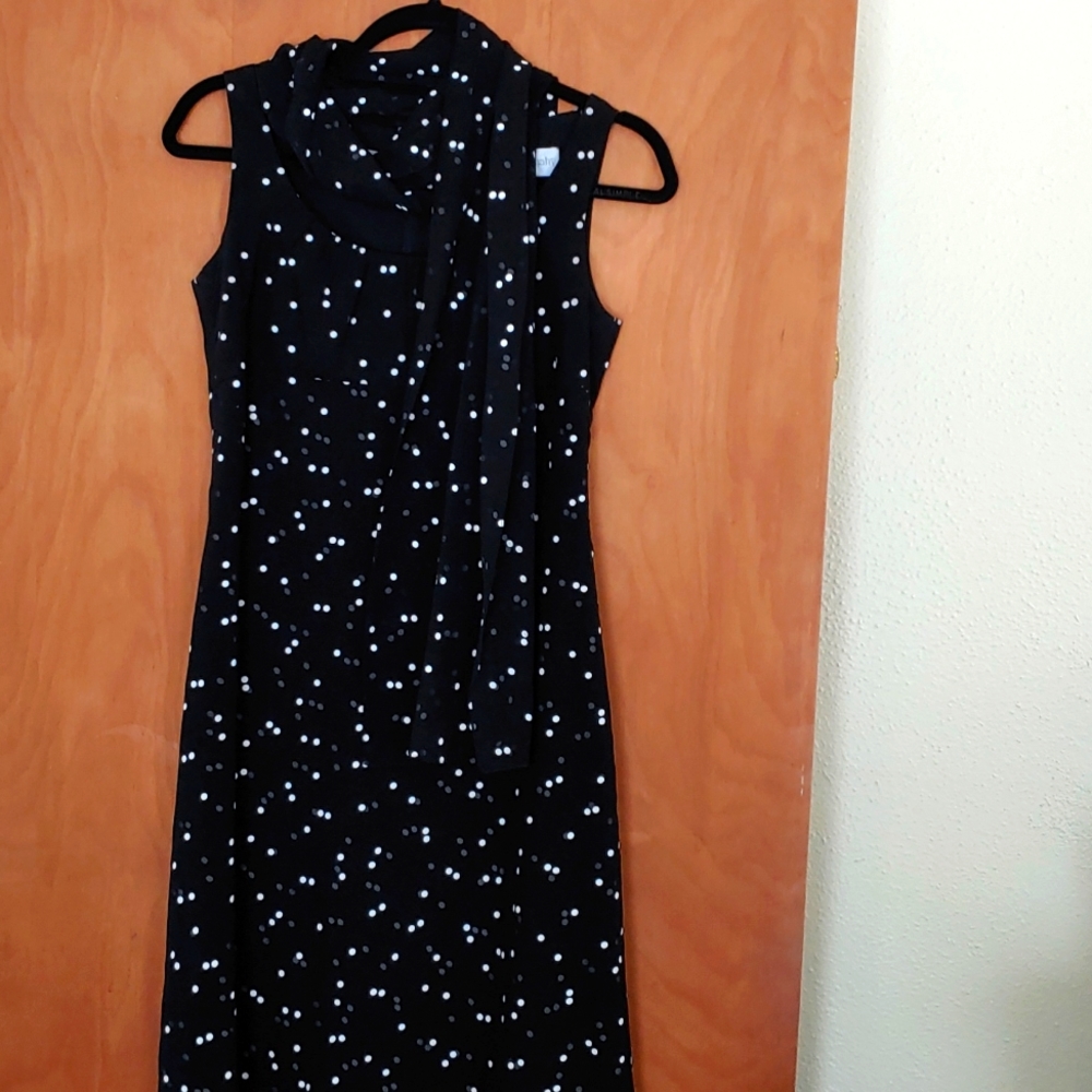 Black and white polka dot Kay Unger dress size 6